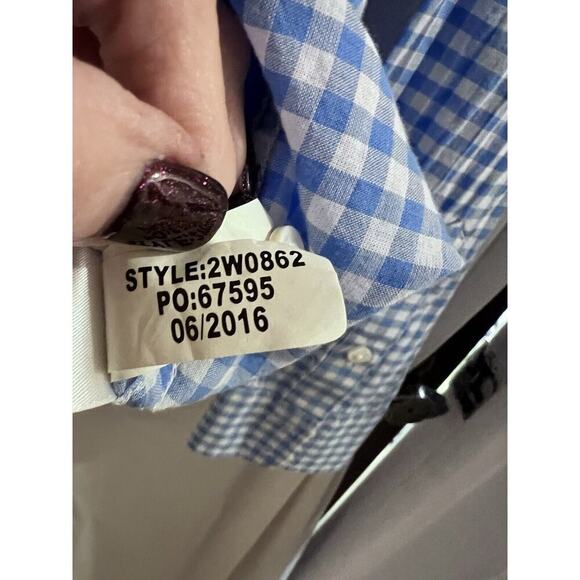 Vineyard Vines Blue White Gingham Check Relaxed Fit Button Up Shirt 4 - Picture 3 of 5